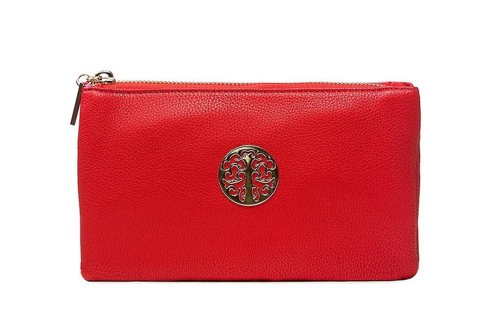 Tree of life clutch bag - red