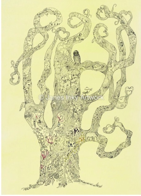 LOOKING TREE A4 - MOUNTED GICLEE PRINT 