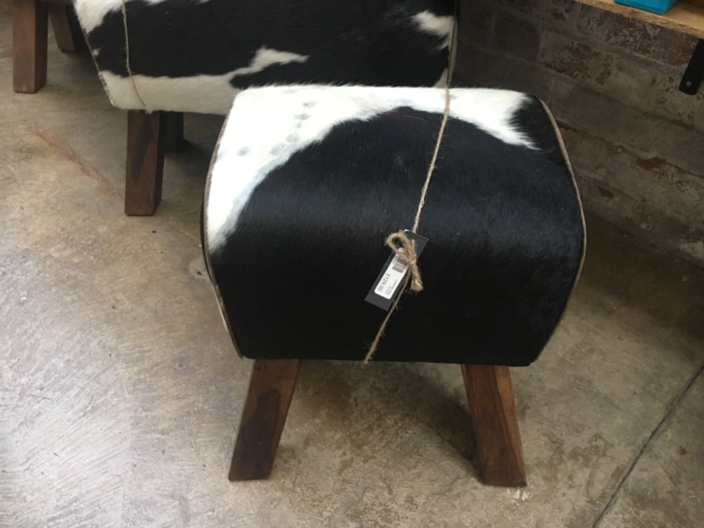 Small cowhide bench