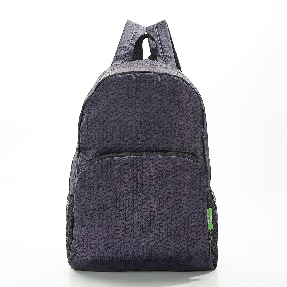 FOLDABLE BACK PACK - B13 BLACK DISRUPTED CUBES