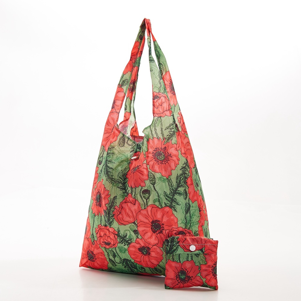 FOLDAWAY SHOPPER - A09 GREEN POPPIES