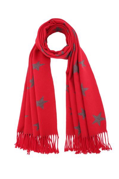 RED - CASHMERE BLEND SCARF/WRAP