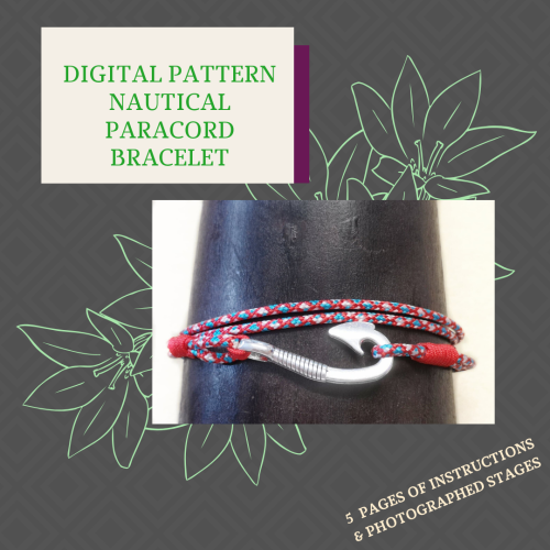 Paracord Survival Bracelet: braided with parachute cord - Metal Badge