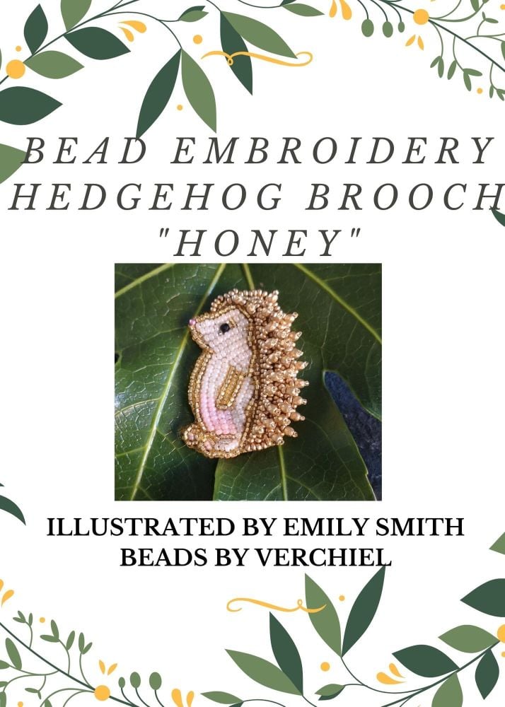 <!001->Bead embroidery Hedgehog 
