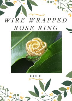 Wire Wrapped Rose Ring Kit - Gold MAKES 2