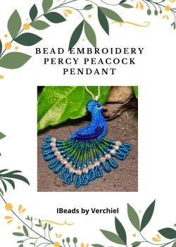 Bead embroidery Percy Peacock Pendant  kit