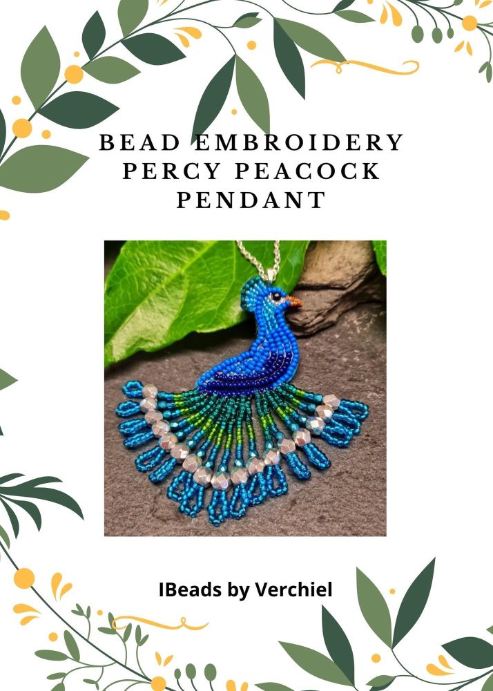 <!001->Bead embroidery Percy Peacock Pendant  kit