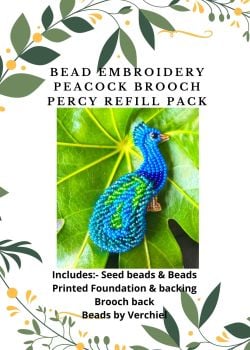 Bead embroidery Percy Brooch Pendant REFILL kit