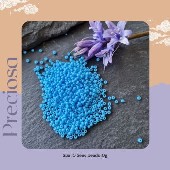 Preciosa Czech size 10 seed beads  - Opaque Turquoise blue