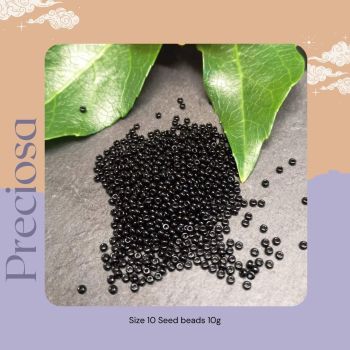 Preciosa Czech size 10 seed beads  - Opaque Black