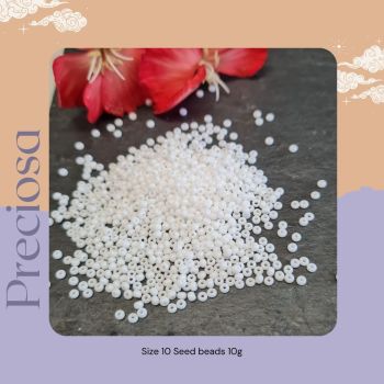 Preciosa Czech size 10 seed beads  - Opaque White