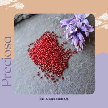 Preciosa Czech size 10 seed beads  - Silver Lined Red