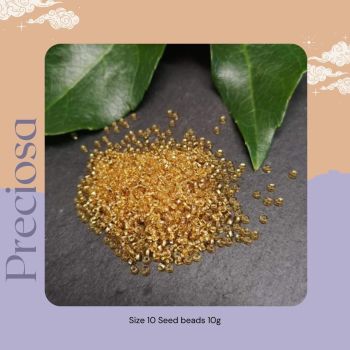 Preciosa Czech size 10 seed beads  - Silver Lined Gold