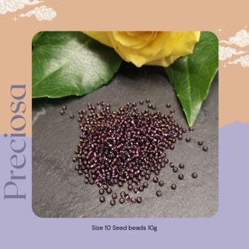 Preciosa Czech size 10 seed beads  - Silver Lined Purple