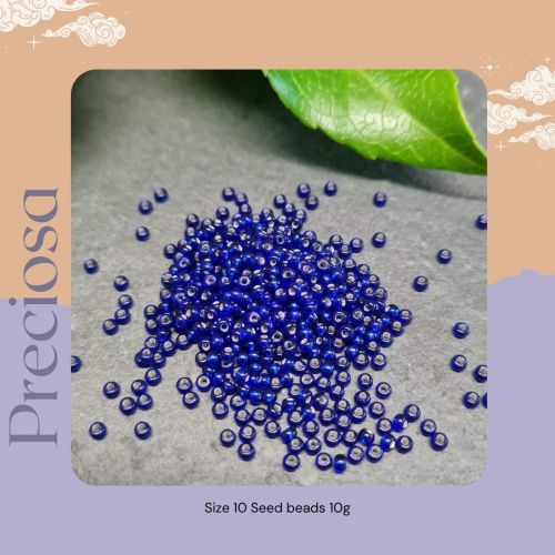 Preciosa Czech size 10 seed beads  - Silver Lined Royal Blue