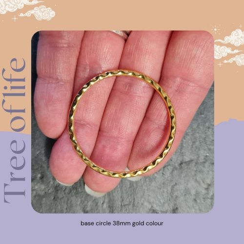 Tree of Life pendant base soldered circle 38mm - Gold colour
