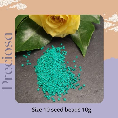 Preciosa Czech size 10 seed beads  - Terra Intensive Sea Green 