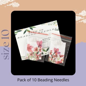 Pack of 10 beading needles size 10