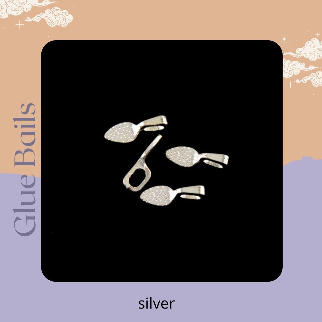 Pack of 4 Glue bails - Silver colour
