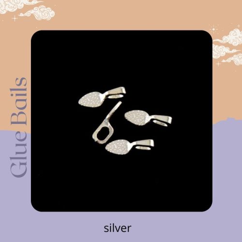 Pack of 4 Glue bails - Silver colour