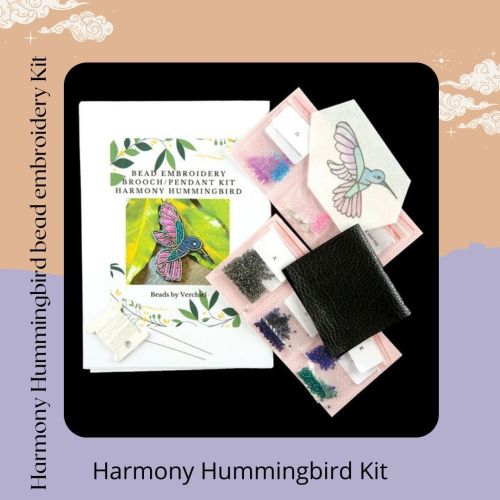 <!001->Bead embroidery Harmony Hummingbird Pendant/Brooch  kit