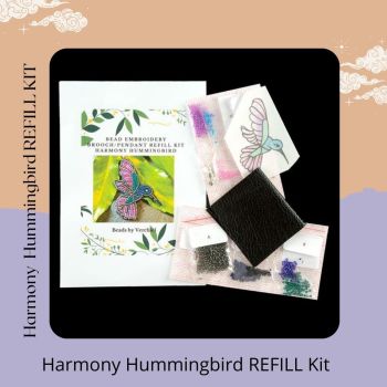 Bead embroidery Harmony Hummingbird REFILL Pendant/Brooch  kit