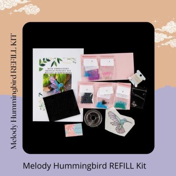 Bead embroidery Melody Hummingbird REFILL Pendant/Brooch  kit