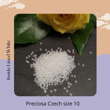 Preciosa Czech size 10 seed beads  - Inside Lined White