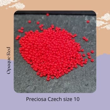 Preciosa Czech size 10 seed beads  - Opaque Red