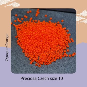 Preciosa Czech size 10 seed beads  - Opaque Orange