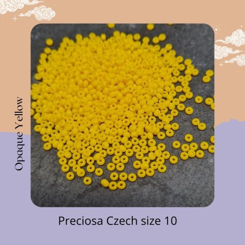 Preciosa Czech size 10 seed beads  - Opaque Yellow 