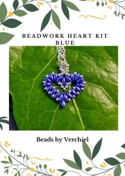 Beadwork Heart Kit  - Blue