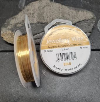 gold coloured .4mm copper wire reel 15 Metres