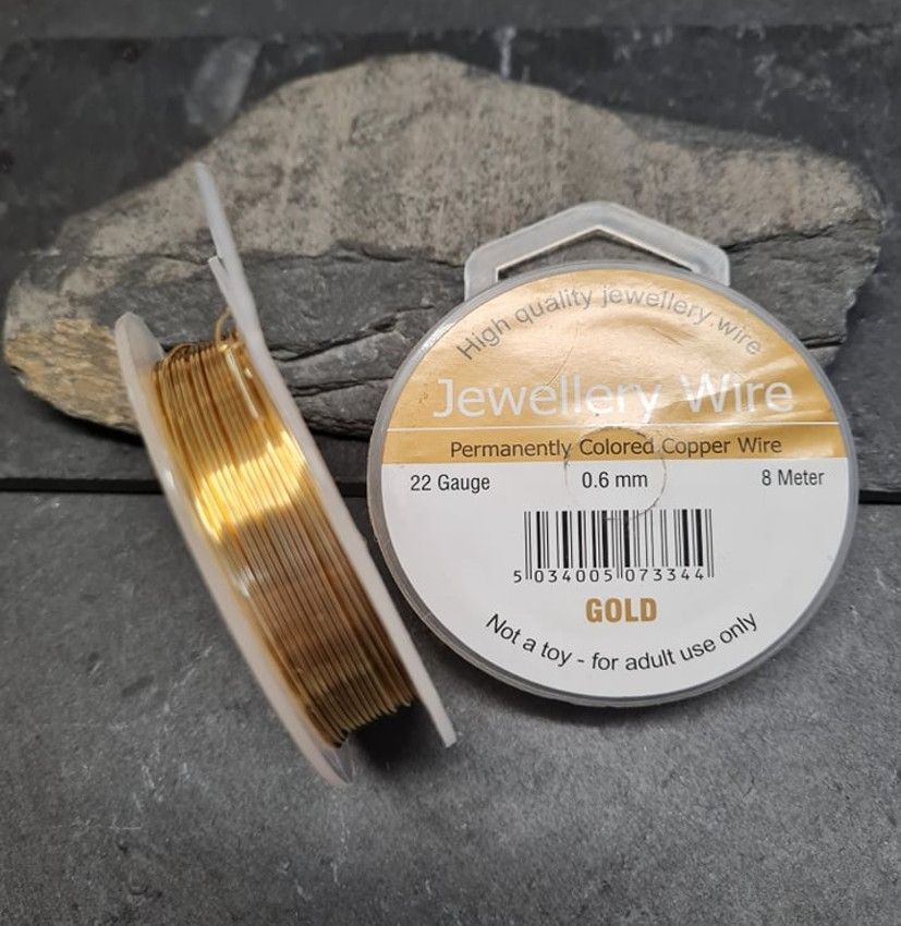  Gold coloured .6mm copper wire reel 8 Metres