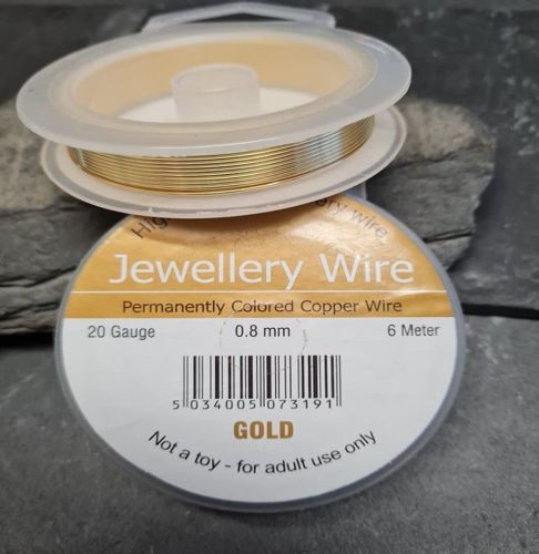 <!005--> .8mm Gold permanently coloured copper wire 