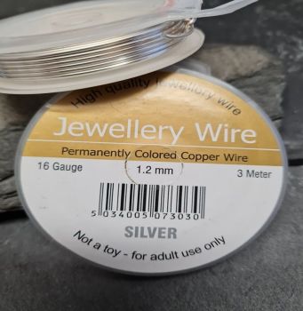   silver wire 1.2mm permanently coloured  3 Metres