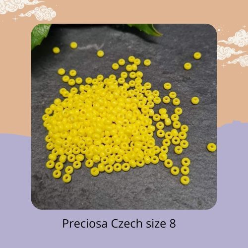 10g Czech size 8 Opaque Yellow