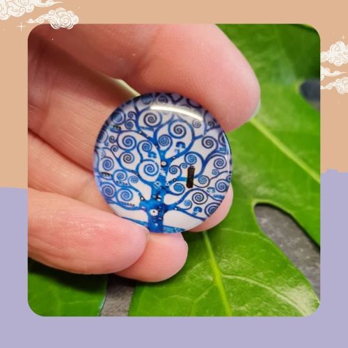 1 x Blue Tree of Life cabochons 26mm