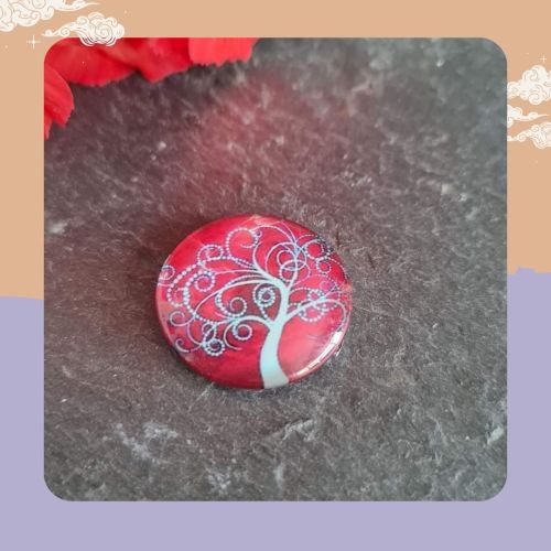 1 x Red Tree of Life cabochons 26mm