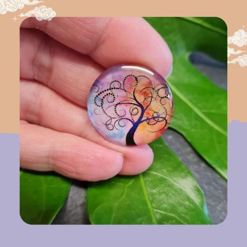 1 x Mixed colour Tree of Life cabochons 26mm