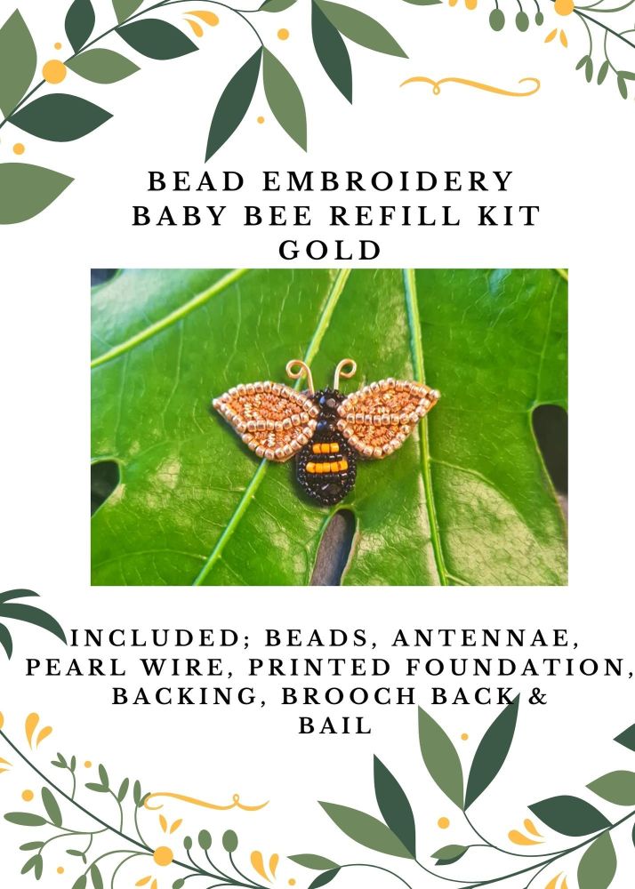<!001->Bead embroidery Mini Bee REFILL Kit GOLD