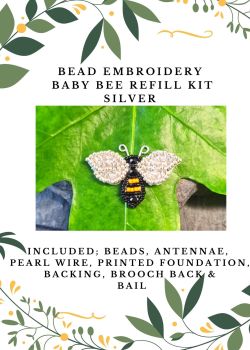 Bead embroidery Mini Bee REFILL Kit SILVER 