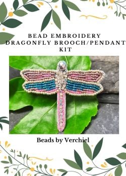 Bead embroidery Dragon Fly Brooch/Pendant