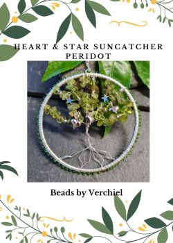  Peridot Hearts & Stars Tree of Life Suncatcher kit