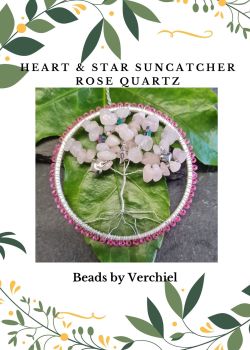  Rose Quartz Hearts & Stars Tree of Life Suncatcher kit