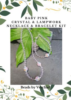 Crystal and Lampwork Bracelet and Necklace Kit - Baby Pink 