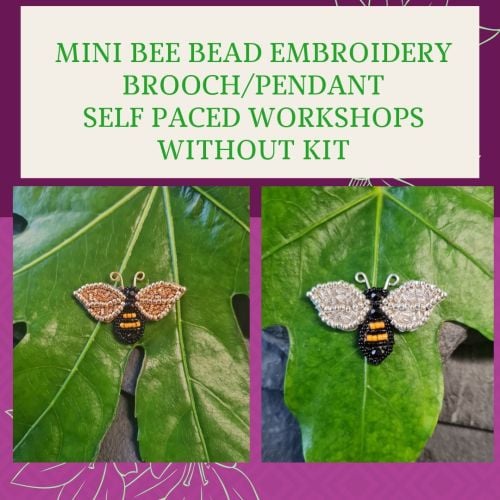 <!001->NEW SELF PACED WORKSHOP WITHOUT KIT Bead embroidery Mini Bee worksho