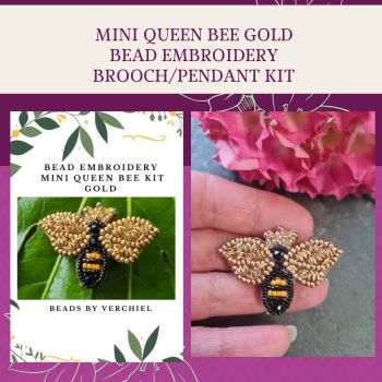 Bead embroidery Mini Queen Bee Kit GOLD