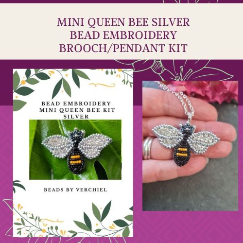 <!001->Bead embroidery Mini Queen Bee Kit SILVER