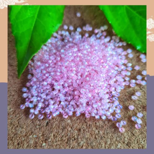Preciosa Czech size 10 seed beads  -Inside Lined Pink 